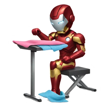ironman ironing clothes sticker