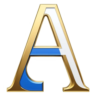 Bold Black-Blue-White-Gold Font Letter “A” sticker