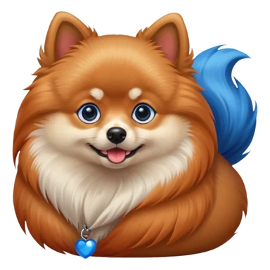 Pomeranian With Red Skin Blue eyes And Blue Tail sticker