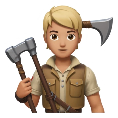 Fortnite skin holding pickaxe  sticker