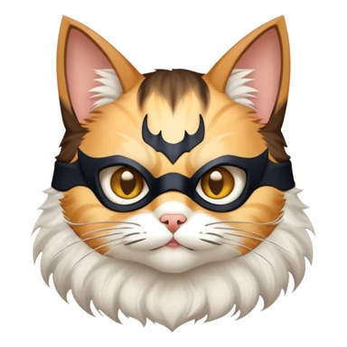 a kind cat wearing a batman mask sticker