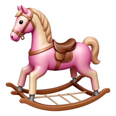 Rocking horse toy with gradient from pink to beige sticker