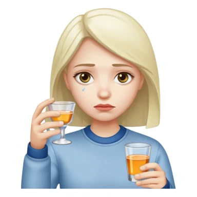 Sad emoji with shot of vodka sticker