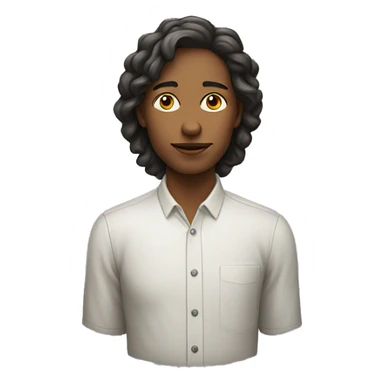 Portrait of a person which does neither looks male nor female, but inbetween sticker