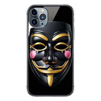 guy fawkes mask black  iphone 16 pro sticker