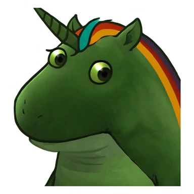 A unicorn on a rainbow sticker