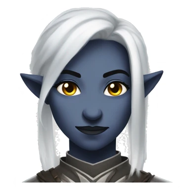 Female drow paladin smirking angry grin sticker