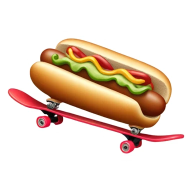 Hot dog riding skateboard  sticker