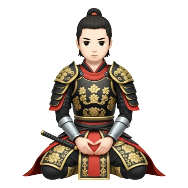 seppuku, kneeling samurai sticker