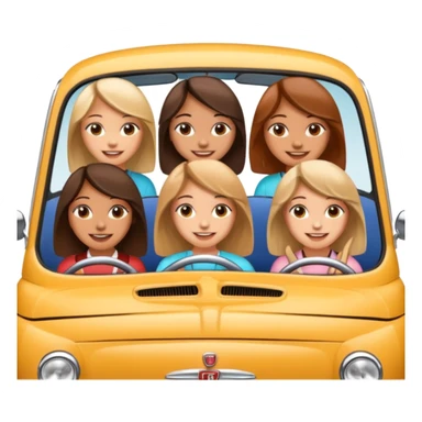 four girls in a fiat  sticker