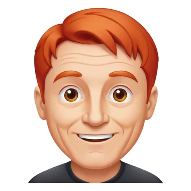senior athletic white man, receding red hair, cheerful and friendly face sticker