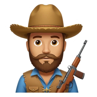 Light brown cowboy with full beard, sombrero and a ak47 up sticker