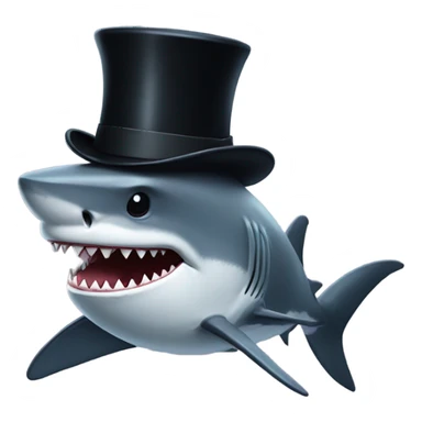 shark with tophat sticker