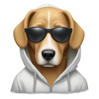 Dog wearing hoodie and sunglasses sticker