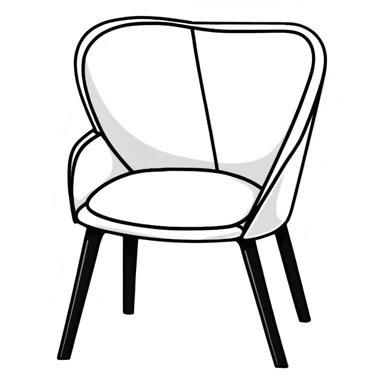 black and white chair, monochrome sticker