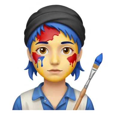Painter with Paint Stained Face sticker