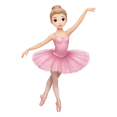 graceful ballerina in pink tutu in dancing pose sticker