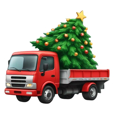truck with a christmas tree sticker