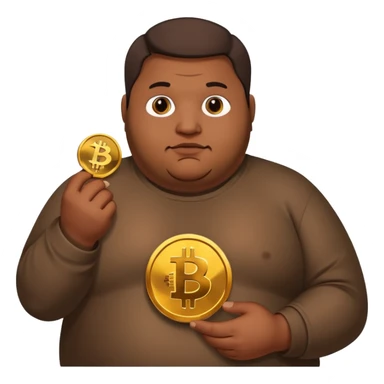 Obese brown man bitcoin, NO TATTOOS sticker