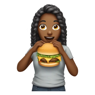 Girl eat burger sticker