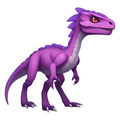 Chibi-Anthro Mauve-maroon-red-colored edgy anthro-genesect-velociraptor-scalie-sona-Fakémon-hybrid with a purple-pink mane on head and back and horns full body sticker