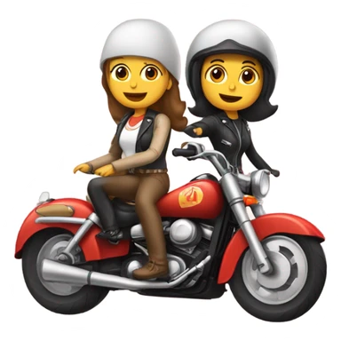 Chica pelirroja y chico en moto sticker