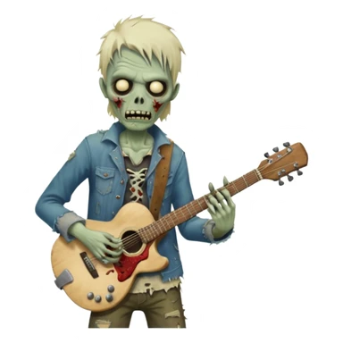 zombie guitarist sticker