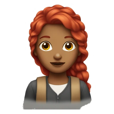 Girl with ruby red hair sticker