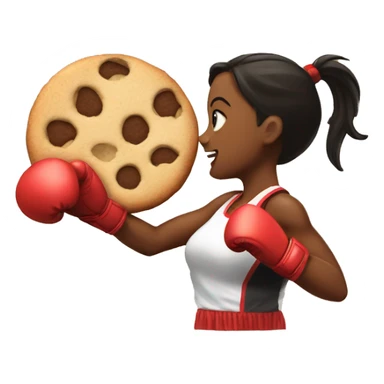 boxing girls punching a cookie sticker