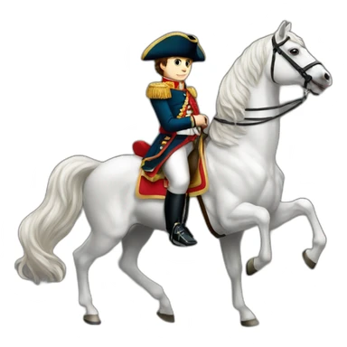 young napoleon on white horse sticker
