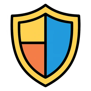 shield icon, colorful lineal icon style, vibrant colors, clear outlines sticker