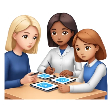 tribu de niñas en inteligencia artificial sticker