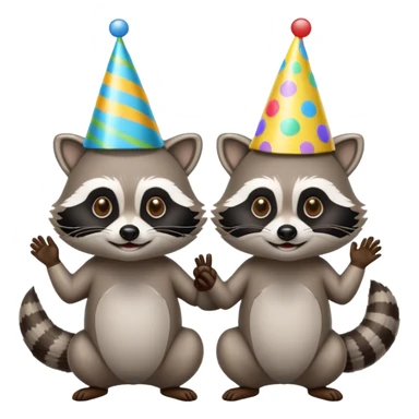 Two raccoons at a party  sticker