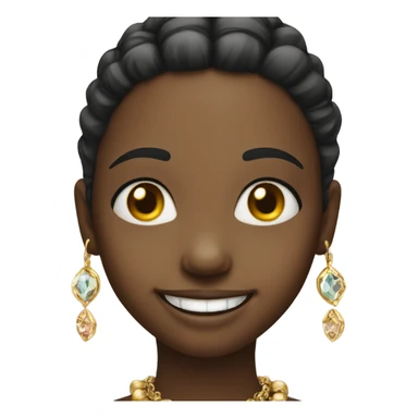 smiling girl with jewelry sticker