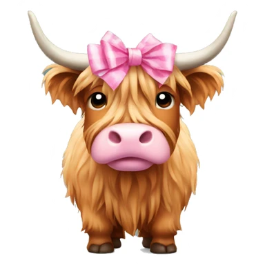 Highland cow with pink bow sticker