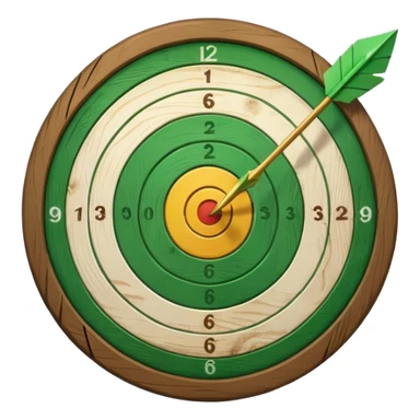 A target with an arrow in the center sticker