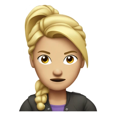 arms crossed angry woman blonde pony tail  sticker