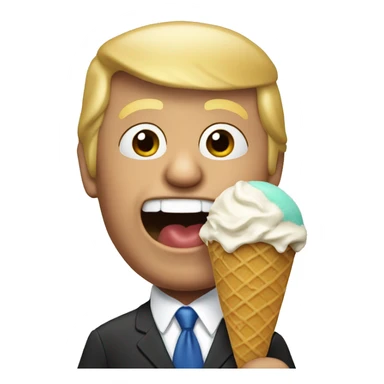 Donald Trump eating ice cream sticker