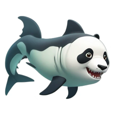 Un panda portant une tortue portant un poisson portant un requin portant un megaldon et portant une humaine sticker