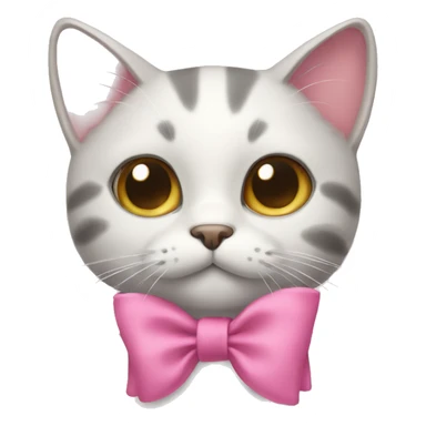 A cat wearing a pink bow  sticker