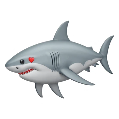 Tiburón con ojos de corazón sticker