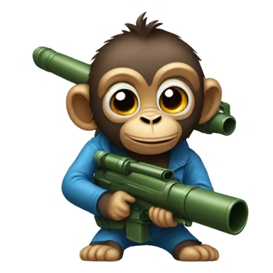 Monkey with bazooka sticker