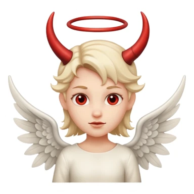 mush up the devil emoji with the angel one, I want it to be angel with devil horns sticker