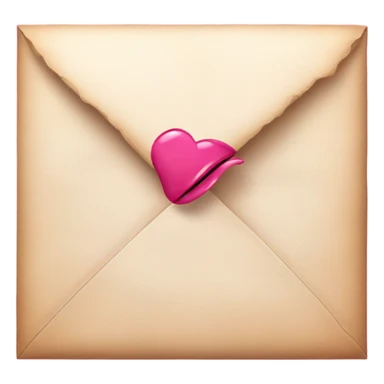 Pink love letter with a lipstick kiss  sticker