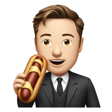 drooling elon musk holding sausage sticker