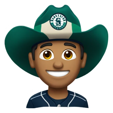 Mexican wearing a Seattle mariners hat  sticker