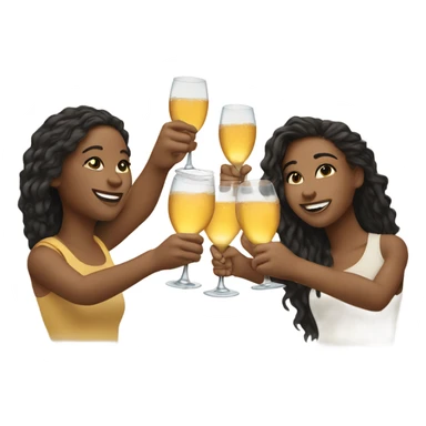 a group of friends toasting all light skin  sticker