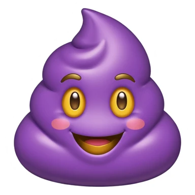 Purple and gold Poop with face sticker