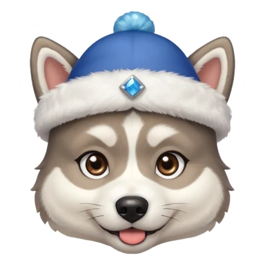 Pups husky in new yaer hat sticker