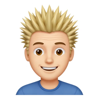 fat spiky haired happy man sticker